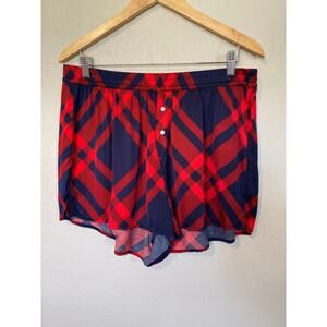 Aerie Red and Blue Plaid PJ Women’s Shorts SZ L